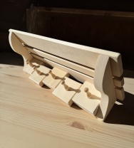 Полка Банная с вешалкой Шахматы 5 крючков